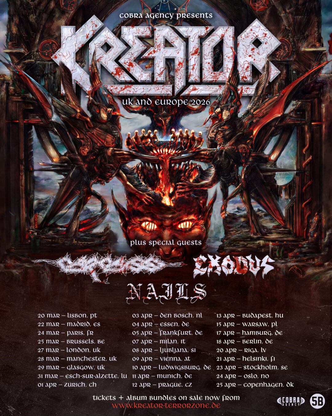 Kreator U.K. and Europe Tour 2026